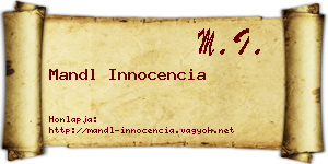 Mandl Innocencia névjegykártya